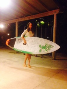 Abi with the 7'1 starboard pro